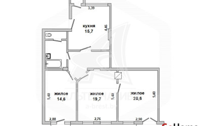 Купить 3-комнатную квартиру, Брест, Центр, пл. Свободы. Фото 1