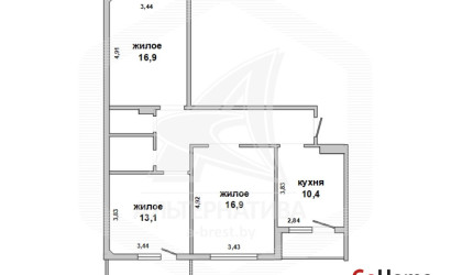 Купить 3-комнатную квартиру, Брест, Речица, ул. Адамковская. Фото 15