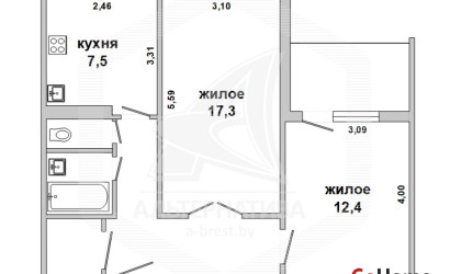 Купить 2-комнатную квартиру, Брест, Восток, ул. Московская. Фото 1