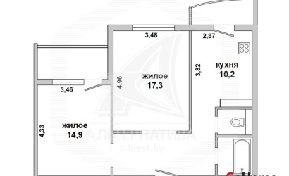 Купить 2-комнатную квартиру, Брест, Вулька, ул. Рябиновая. Фото 13