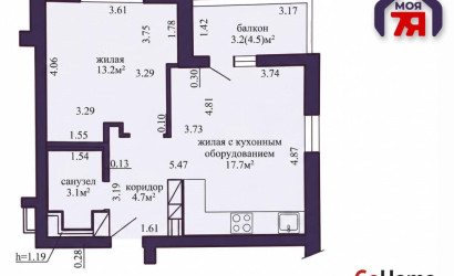  12-этаж.(42 м2), Минск(Коржа ул., 11)
