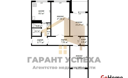 Купить 3-комнатную квартиру, Брест, просп. Партизанский. Фото 20