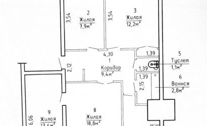 Купить 4-комнатную квартиру, Барановичи, Репина, 60. Фото 15