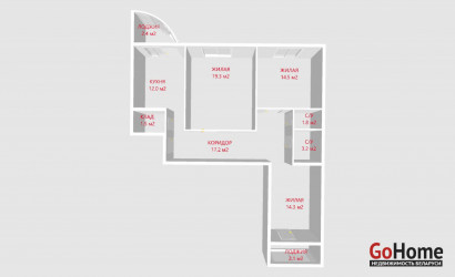 Купить 3-комнатную квартиру, Жодино, Сухогрядская ул., 10. Фото 18