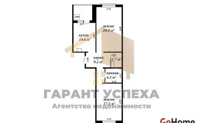 Купить 2-комнатную квартиру, Брест, ул. Рябцева, д. . Фото 2