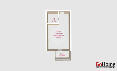 Купить 1-комнатную квартиру, Минск, Савицкого ул., 37 (Октябрьский район). Фото 2