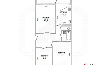 Купить 3-комнатную квартиру, Кобрин, , . Фото 12