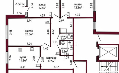Купить 3-комнатную квартиру, Гродно, Огинского, 37. Фото 13
