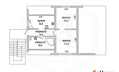 Купить 2-комнатную квартиру, Жабинка, , . Фото 10