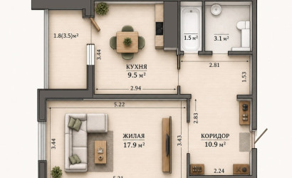 Купить 1-комнатную квартиру, Минск, Рокоссовского, 76 (Ленинский район). Фото 1