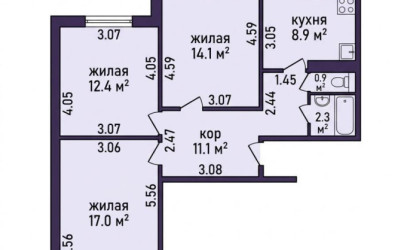 Купить 3-комнатную квартиру, Минск, Скрипникова ул., 4 (Фрунзенский район). Фото 29