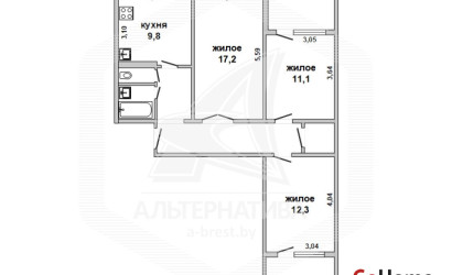 Купить 3-комнатную квартиру, Брест, Центр, ул. Кирова. Фото 3