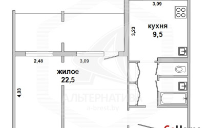 Купить 1-комнатную квартиру, Брест, Заводская, ул. Янки Купалы. Фото 16