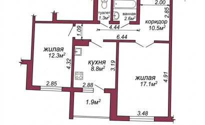 Купить 2-комнатную квартиру, Гродно, Кабяка, 12/2. Фото 14