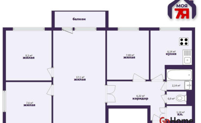 Купить 4-комнатную квартиру, Минск, Славинского ул., 7/1 (Первомайский район). Фото 23