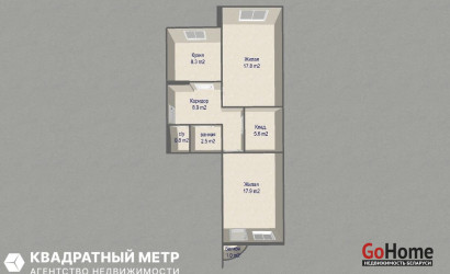 Купить 2-комнатную квартиру, Лида, Заречная ул., 7. Фото 12