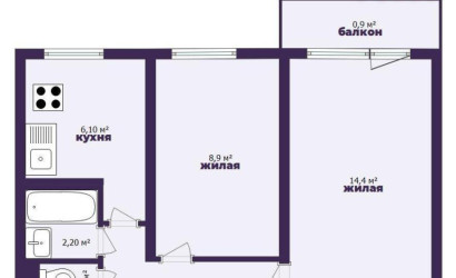 Купить 2-комнатную квартиру, Солигорск, Набережная, 17. Фото 2