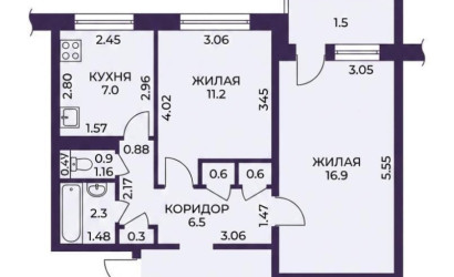 Купить 2-комнатную квартиру, Солигорск, Ленина ул., 36. Фото 17