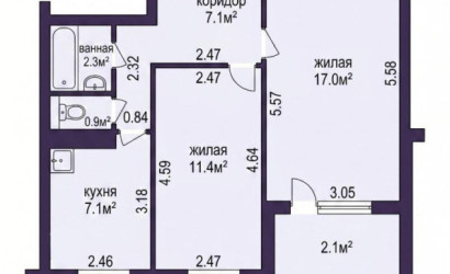 Купить 2-комнатную квартиру, Минск, Звязда газеты просп., 17(Московский район). Фото 11