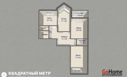 Купить 3-комнатную квартиру, Минск, Колесникова ул., 32 (Фрунзенский район). Фото 20