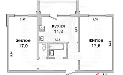 Купить 2-комнатную квартиру, Жабинка, , . Фото 1