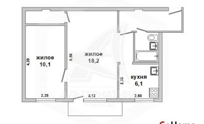 Купить 2-комнатную квартиру, Брест, Центр, б-р Космонавтов. Фото 11