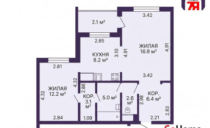 Купить 2-комнатную квартиру, Минск, Радужная ул., 9(Центральный район). Фото 38