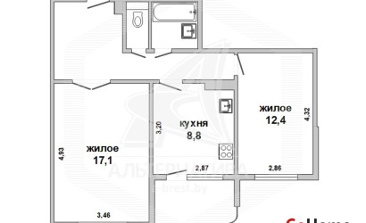 Купить 2-комнатную квартиру, Брест, Вулька, ул. Рябиновая. Фото 11