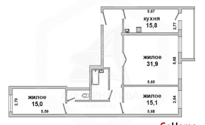 Купить 3-комнатную квартиру, Брест, Дубровка, ул. Лейтенанта Рябцева. Фото 1