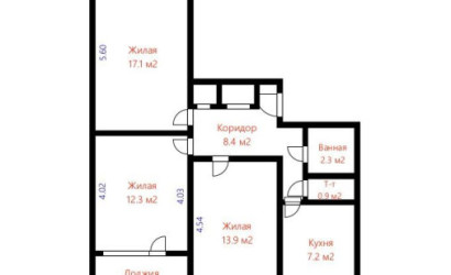 Купить 3-комнатную квартиру, Минск, Никифорова ул., 17 (Первомайский район). Фото 18