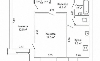 Купить 2-комнатную квартиру, Лида, Ленинская ул., 17/а. Фото 14