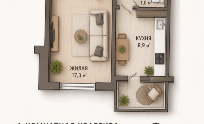 Купить 1-комнатную квартиру, Минск, Жуковского, 19 (Октябрьский район). Фото 1
