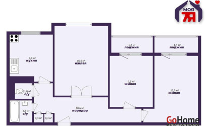 Купить 3-комнатную квартиру, Минск, Янковского ул., 37 (Фрунзенский район). Фото 17