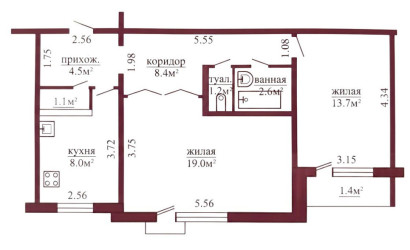 Купить 2-комнатную квартиру, Гродно, Врублевского, 35А. Фото 1