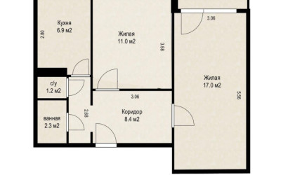 Купить 2-комнатную квартиру, Речица, Молодежная ул., 36. Фото 11
