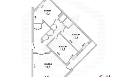 Купить 3-комнатную квартиру, Тельмы-1, , . Фото 1