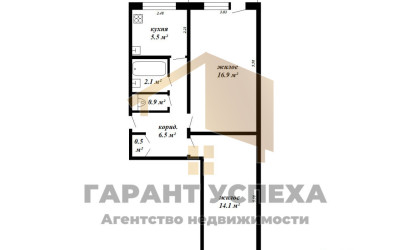 Купить 2-комнатную квартиру, Брест, ул. Кривошеина. Фото 17
