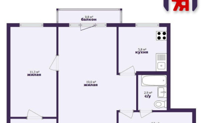 Купить 2-комнатную квартиру, Солигорск, Ленина ул., 4. Фото 12