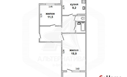 Купить 2-комнатную квартиру, Жабинка, , . Фото 1