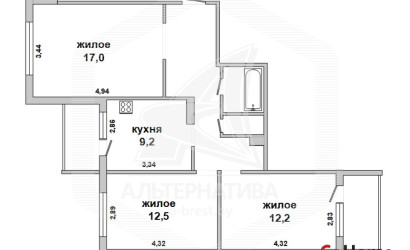 Купить 3-комнатную квартиру, Брест, Ковалево, ул. Суворова. Фото 1