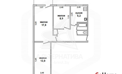 Купить 3-комнатную квартиру, Брест, Заводская, ул. Янки Купалы. Фото 25