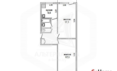 Купить 2-комнатную квартиру, Брест, Центр, ул. Кирова. Фото 1
