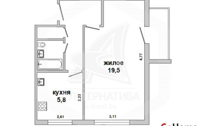 Купить 1-комнатную квартиру, Брест, Центр, ул. Кирова. Фото 1