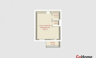 Купить 1-комнатную квартиру, Минск, Восточная ул., 125 (Советский район). Фото 50