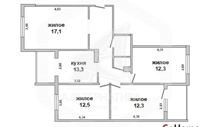 Купить 4-комнатную квартиру, Брест, Ковалево, ул. Суворова. Фото 1