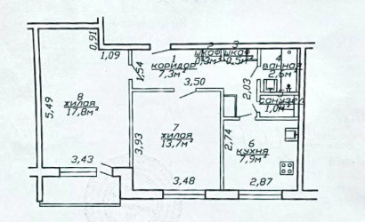 Купить 2-комнатную квартиру, Могилев, Строителей, 23/А. Фото 19