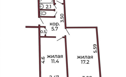 Купить 2-комнатную квартиру, Гродно, Пушкина, 32. Фото 6