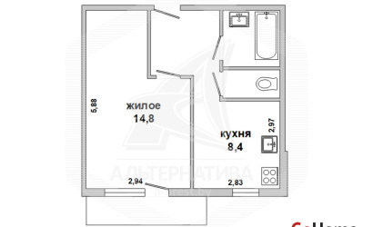 Купить 1-комнатную квартиру, Кобрин. Фото 10