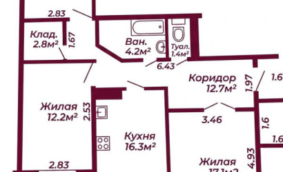 Купить 3-комнатную квартиру, Гродно, Брикеля, 9/2. Фото 15