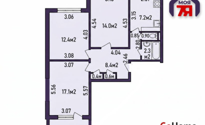 Купить 3-комнатную квартиру, Минск, Никифорова ул., 7(Первомайский район). Фото 2